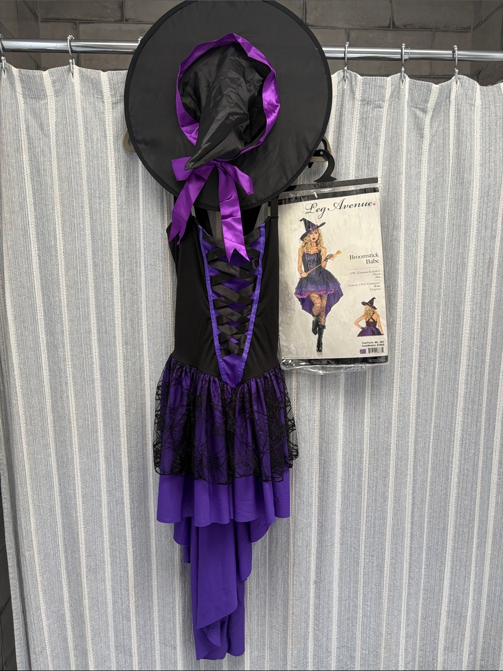 Leg Avenue Black and Purple Witch Costume with Hat